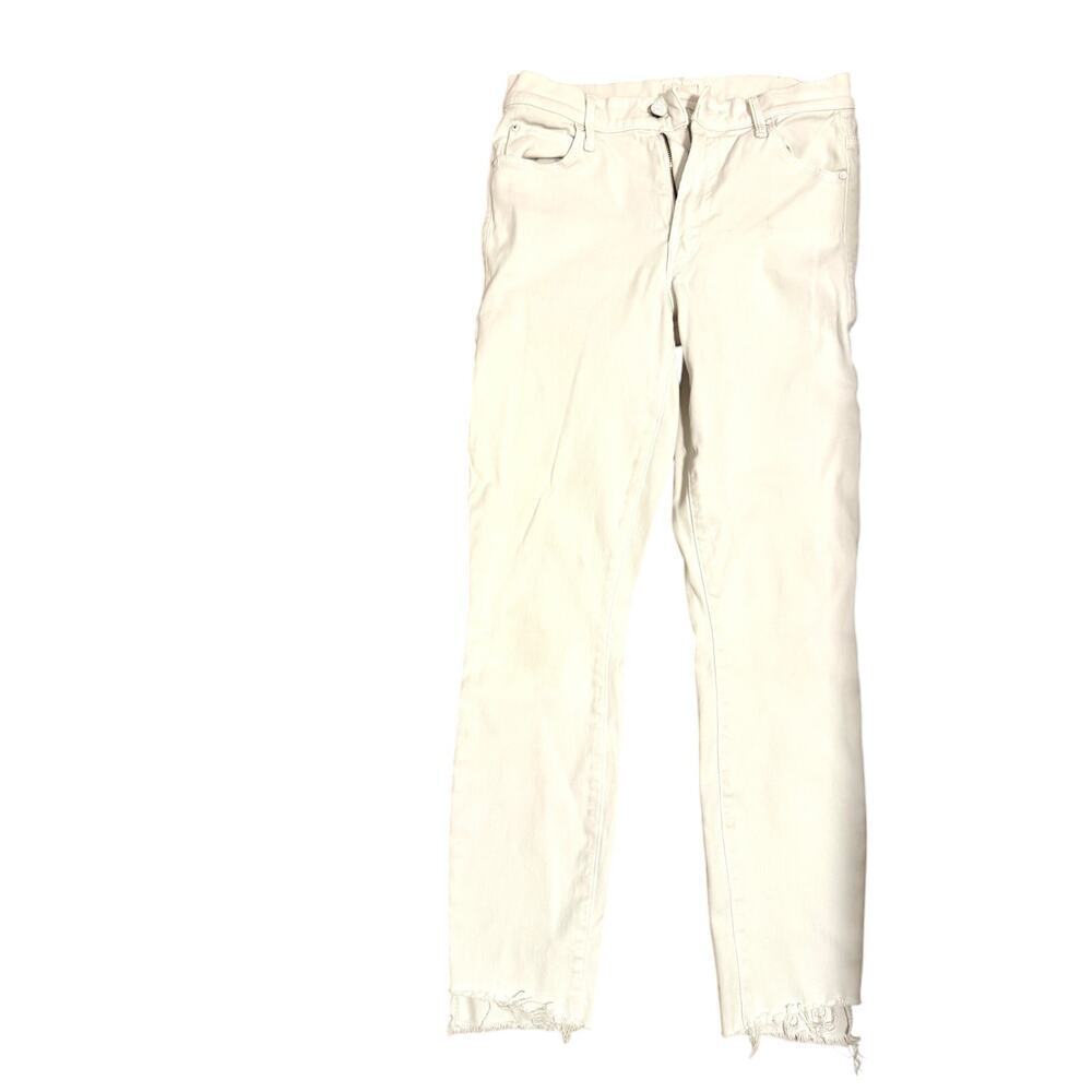 Mother Denim stunner step ankle fray white Jean size 27